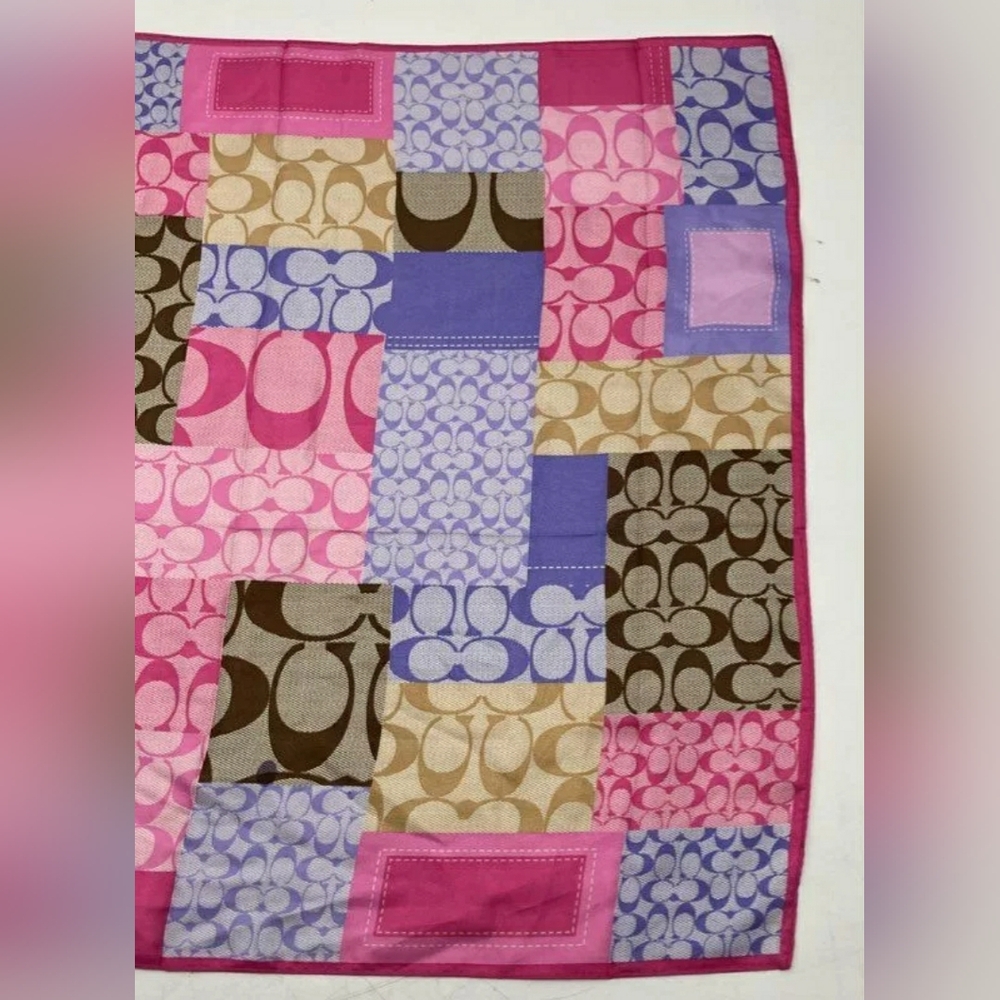 NEW Coach Designer Women's Signature C Multi-Color Bandana Scarf Wrap NWT - Picture 6 of 9